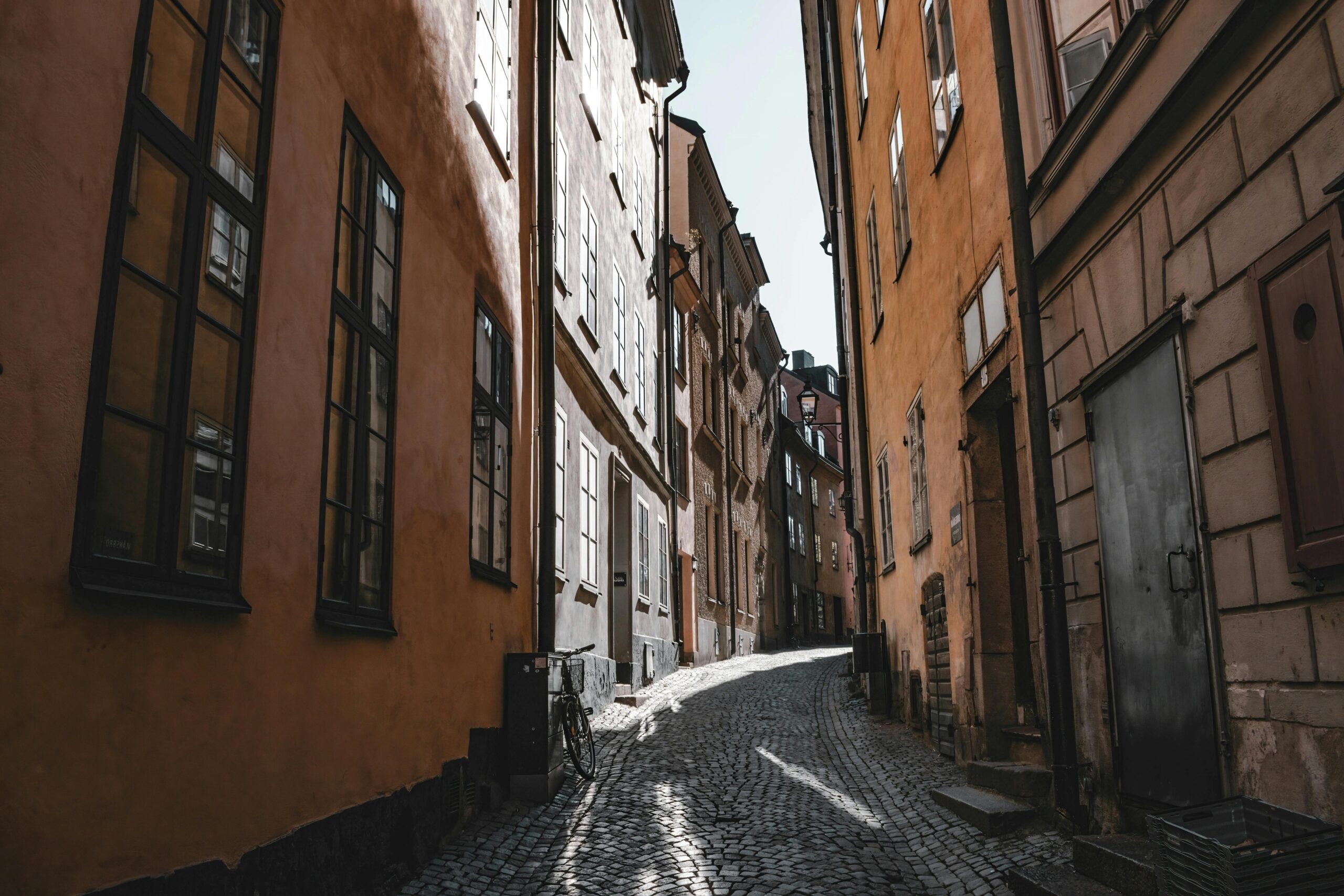 Charmante KopfsteinpflasterstraÃŸe In Der Stockholmer Altstadt